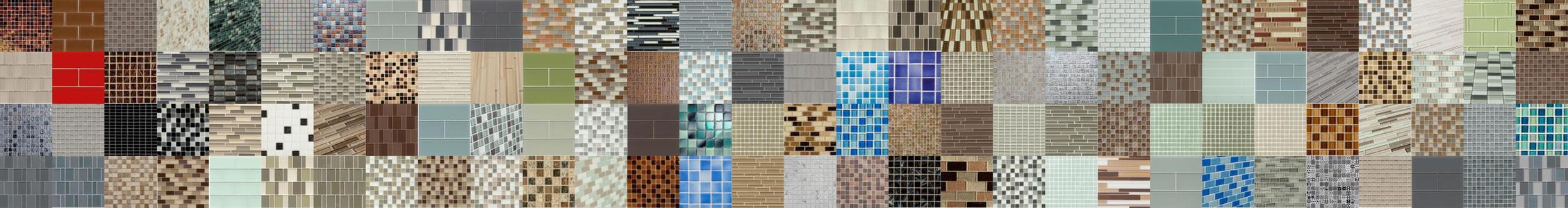 A collage of glass-mosaic